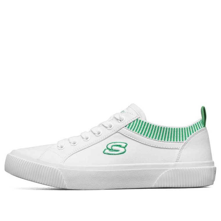 (WMNS) Skechers V'Lites 2 Low-Top Sneakers White/Green 155120-WHT