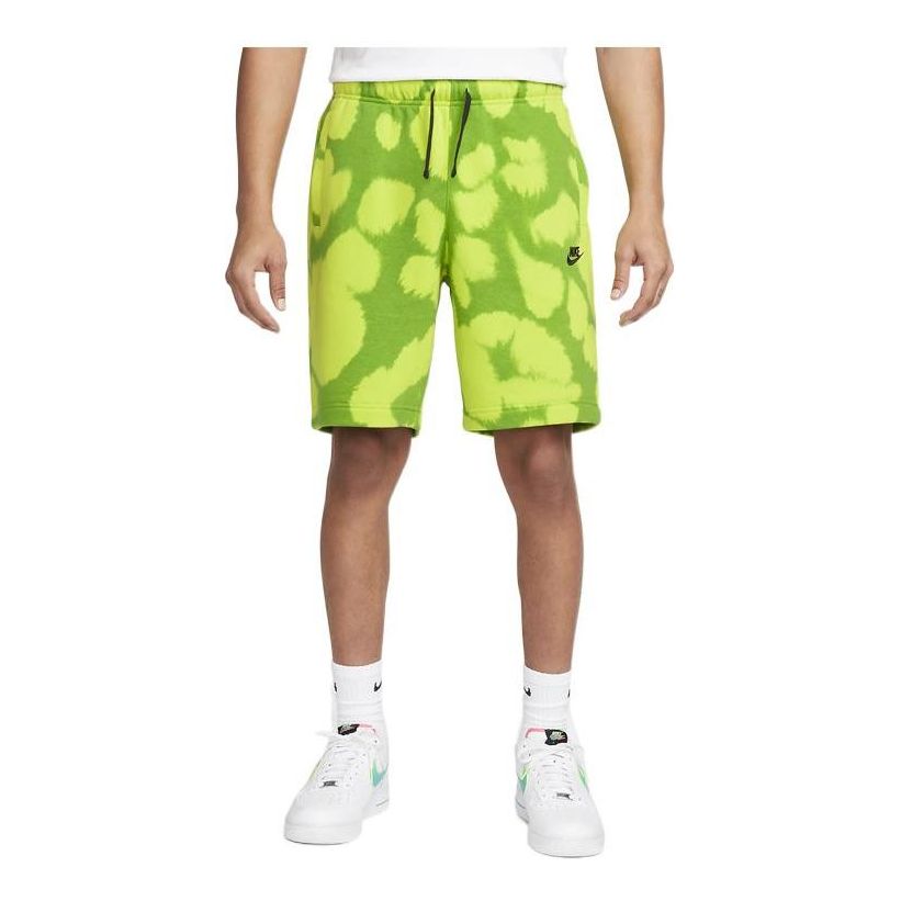 Nike Sportswear Sport Essentials Pattern Full Print Tie Dye Drawstring Shorts Green DM6913-321