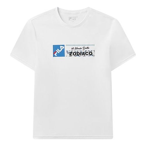 FILA Stylish Simplicity Printing Casual Short Sleeve White F11M038109F-WT