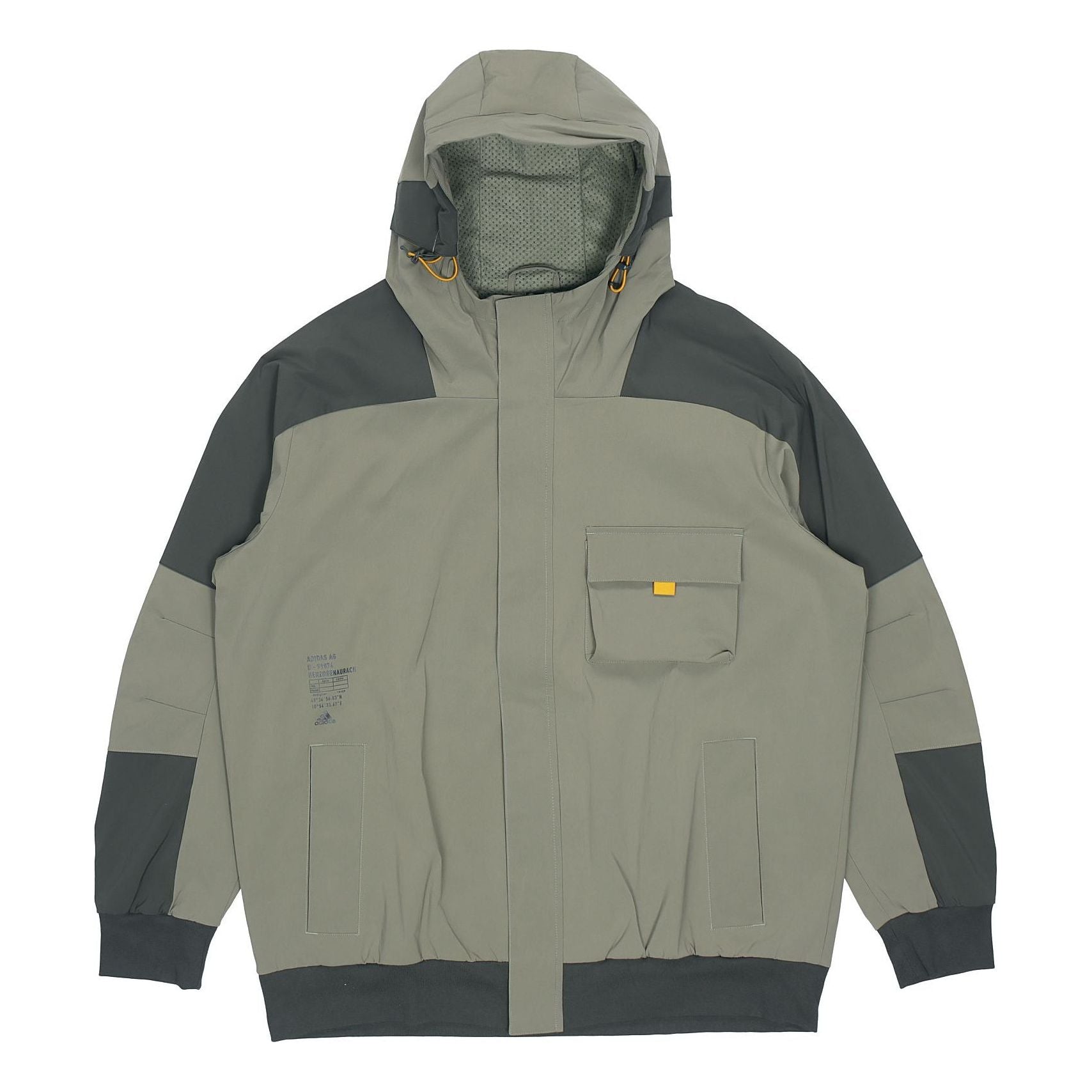 adidas Th Jkt South Colorblock Windproof Casual Fleece Lined Hooded Jacket Green GR6953
