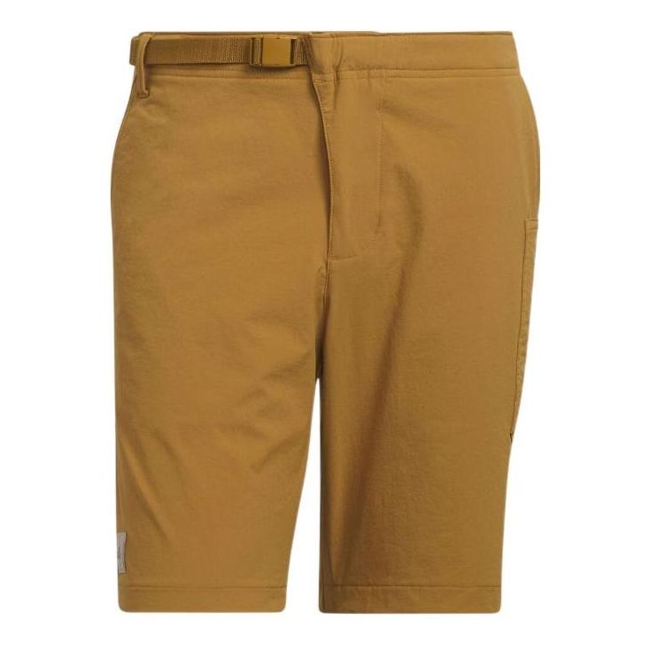 adidas Solid Color Lacing Straight Casual Shorts Men's Green Copper HS3201