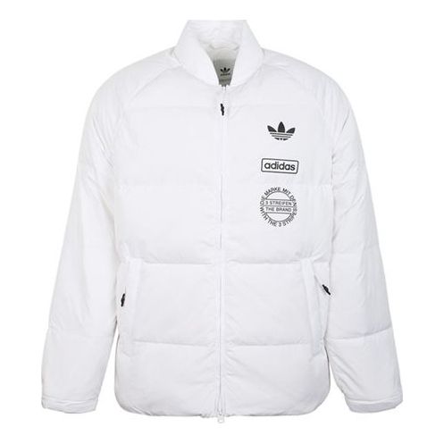 adidas originals Graphic JKT Contrasting Colors Windproof Stay Warm Sports Down Jacket White DP8554
