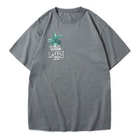 PJs Vigor Pattern Printing Cotton Short Sleeve Unisex Gray 20SSTS10232-P