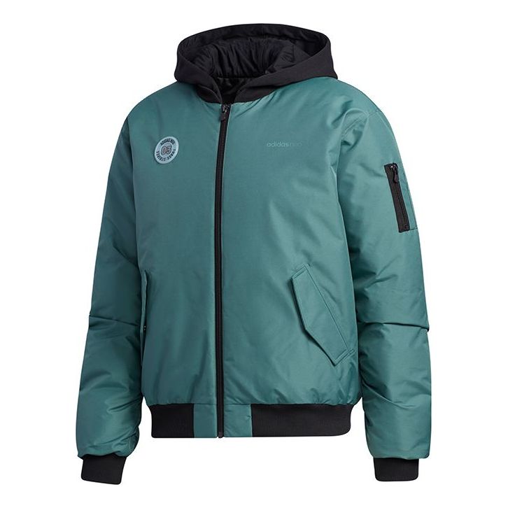 adidas neo M Strt Gr Bmr Stay Warm Sports hooded down Jacket Green GL8517
