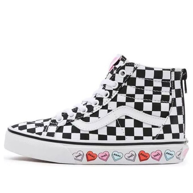 Vans Youth Candy Hearts SK8-HI Zip Mid-Top Sneakers K Black/White VN0A4UI4ABY