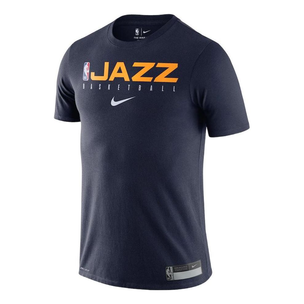 Men's Nike Chest Large Logo Alphabet Printing Round Neck Pullover Straight Short Sleeve Black T-Shirt AT0718-419