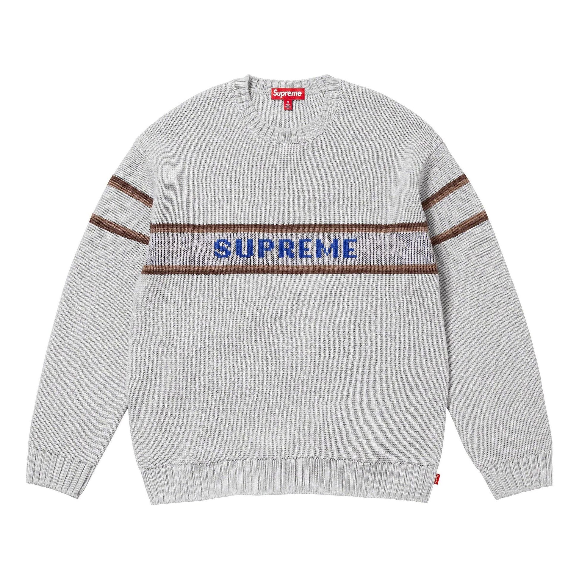 Supreme FW23 Week2 Chest Stripe Sweater 'Grey' SUP-FW23-057