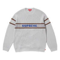 Supreme FW23 Week2 Chest Stripe Sweater 'Grey' SUP-FW23-057