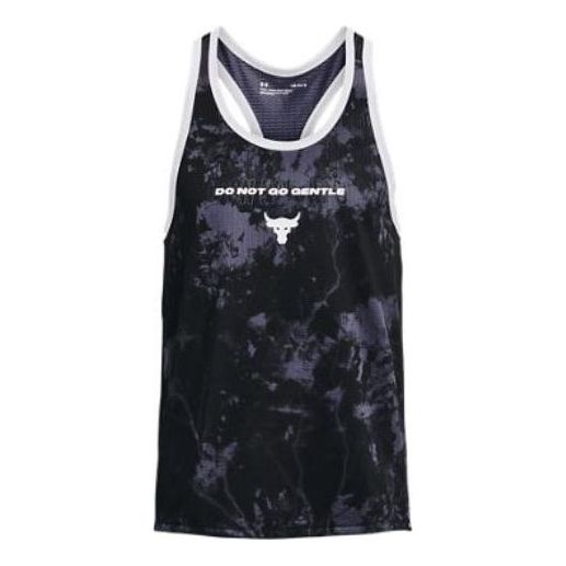 Under Armour Project Rock Mesh Printed Tank Top 'Black Grey' 1373575-002