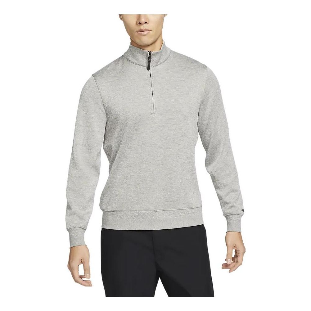Nike Solid Color Half Zipper Stand Collar Long Sleeves Hoodie Men's Light Grey DH0987-003