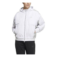 (WMNS) adidas x Transformers Crossover CNY Solid Color Sports Zipper Splicing Long Sleeves Hooded Jacket White HM7460