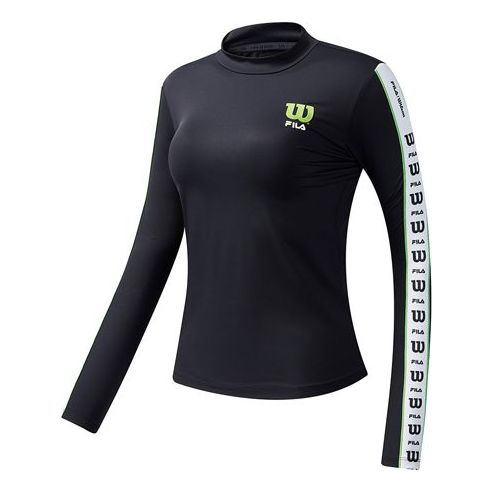 (WMNS) FILA x Wilson Round-neck Swea Blue A51W033201F-NV