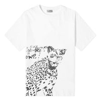 DIOR Leopard Head Cotton Crewneck For Men White 943J662A-0533-089