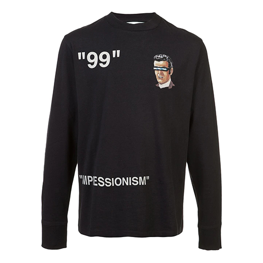 Off-White Impressionism T-Shirt Mens Logo Long Sleeve OMAB021R191850021088