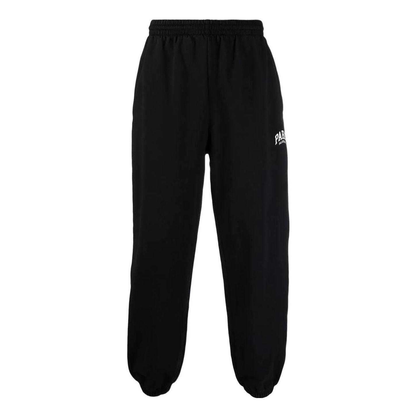 Balenciaga Paris Logo Stretched Knee Sweatpants 'Black White' 675244TLVL81070