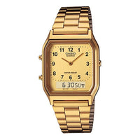 Quartz Waterproof Gold Retro Mens Gold Analog/Digital Combo AQ-230GA-9B