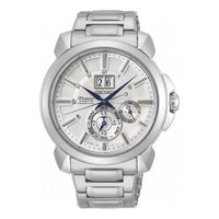 Men's SEIKO Premier Series Casual Business Waterproof Quartz Watch White Dial Steel Strip SNP159J1