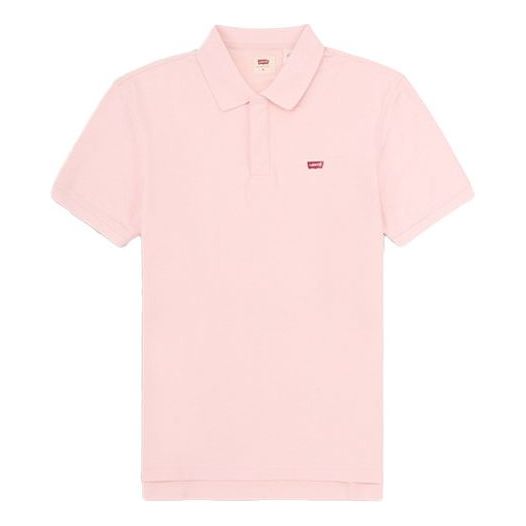 Men's Levis Casual lapel Short Sleeve Polo Shirt Pink 85896-0001