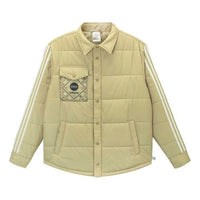 Men's adidas neo Cny Wb Limited Chest Pocket Thermal Cotton Brown Green Jacket HM9889