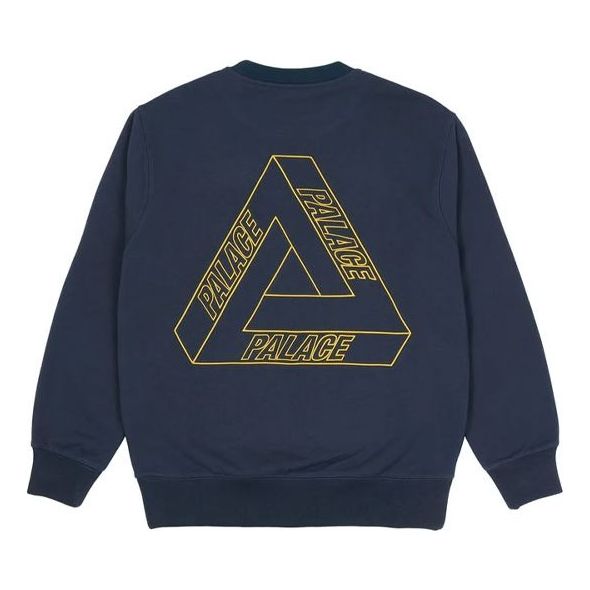 PALACE Outliner Mit Desigher Crew Navy Back Triangle Printing Round Neck Unisex Blue P20CS143