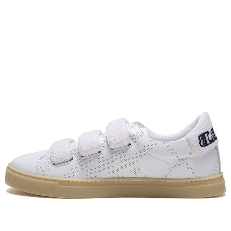 Burberry Bert Velcro Strap Perforated Leather Sneakers 'White' 80054541