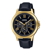 Casio Dress Classic Minimalistic Stainless Steel Analog Watch 'Black Metallic Gold' MTP-V300GL-1A