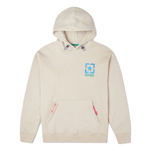 Men's Converse Contrasting Colors Logo Fleece Sports Khaki 10021090-A01