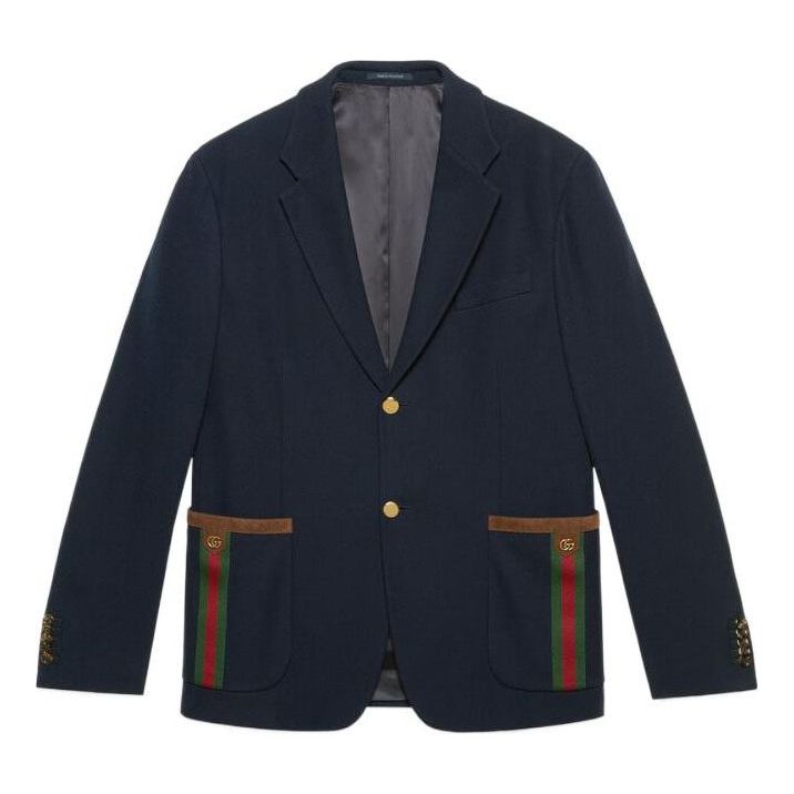Gucci Cotton Jersey Jacket With Web 'Blue' 673264-Z8AR0-4433
