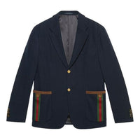 Gucci Cotton Jersey Jacket With Web 'Blue' 673264-Z8AR0-4433