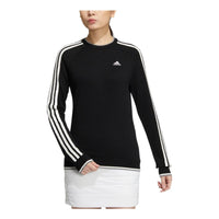 (WMNS) adidas 3-Stripes Long Sleeve Crewneck Sweater 'Black' HG8281