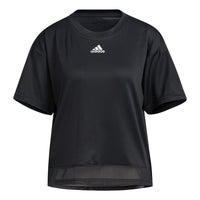 (WMNS) adidas Trn T Heat.Rdy Mesh Splicing Sports Round Neck Short Sleeve Black T-Shirt GR8225