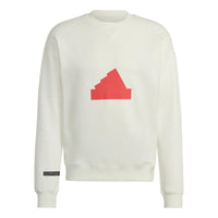 Men's adidas Contrasting Colors Pattern Printing Round Neck Long Sleeves Pullover Beige HG2077