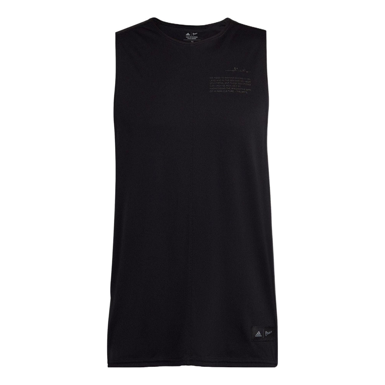 adidas U Prly Slvls T Solid Color Round Neck Loose Sports Vest Unisex Black HK4514
