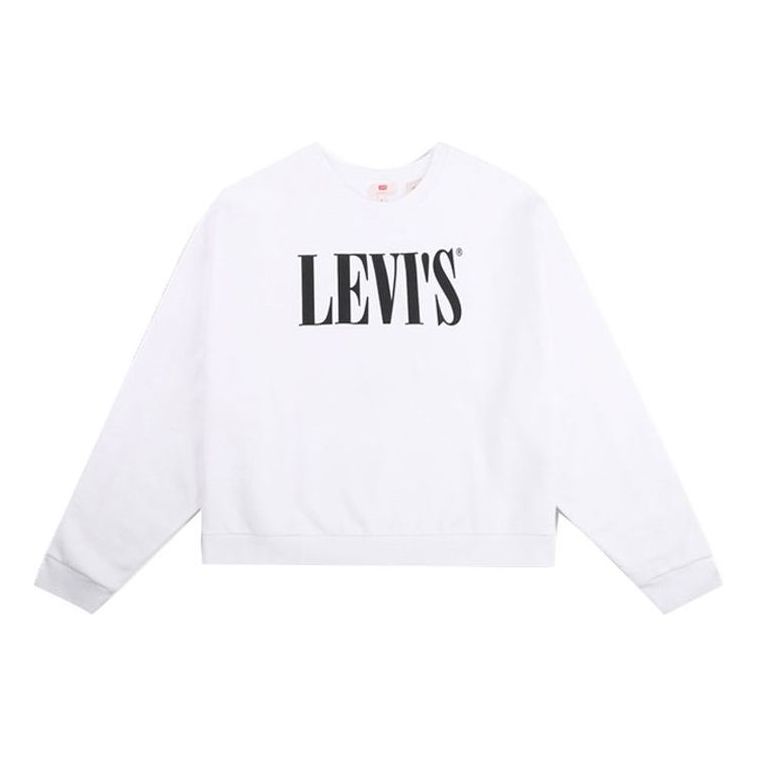 (WMNS) Levi's Short Casual Fleece Lined T-Shirt 'White' 85283-0000