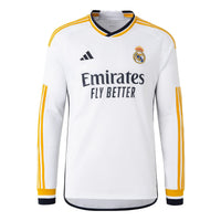 adidas Soccer Real Madrid 23/24 Long Sleeve Home Jersey Asia Sizing 'White' IB0018