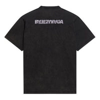 Balenciaga Turn Slit T-Shirt 'Washed Black' 675016TLVB39034