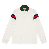 Gucci Cotton Jersey Polo Shirt With Web 'White' 715268-XJETR-9088
