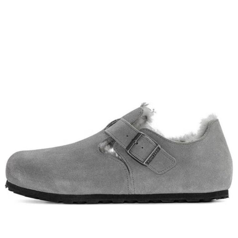 Birkenstock London Shearling Suede Leather 'Whale Grey' 1020581
