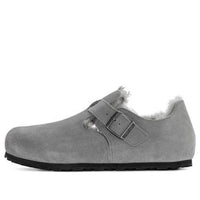 Birkenstock London Shearling Suede Leather 'Whale Grey' 1020581