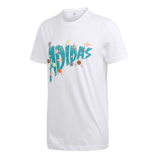 adidas 8-Bit Lineage Tee 'White Aqua'' FR5535