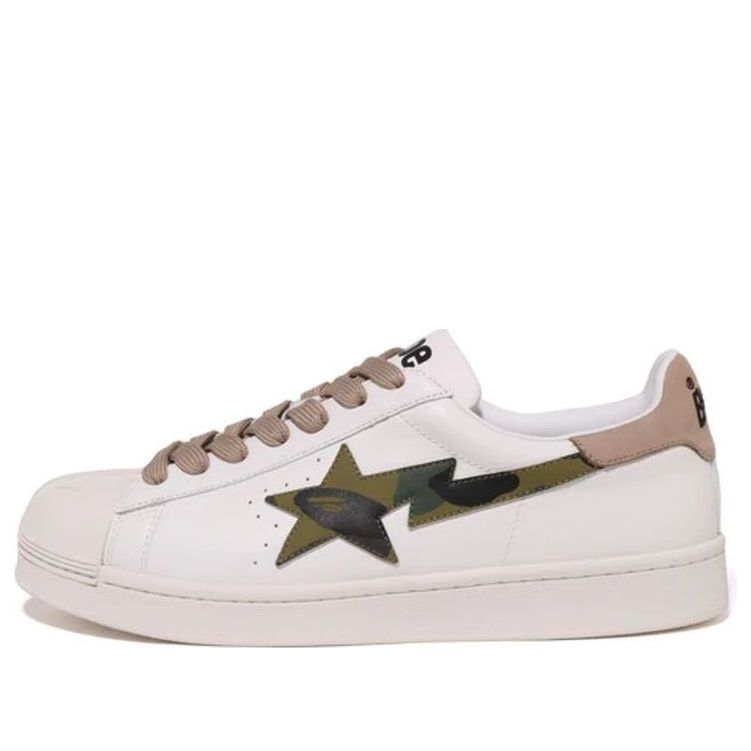 A BATHING APE SKULL Sta Leather Low 'White' 1I80-191-012-WHITE