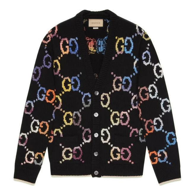 Gucci GG Wool Jacquard Cardigan 'Black' 694776-XKCD4-1152
