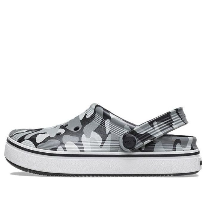 (GS) Crocs Off Court Printed Clogs 'Grey Black White' 209150-066