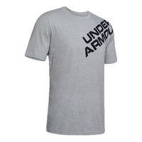 Under Armour Unisex Wordmark Shoulder Round-neck Tee Gray 1344227-035