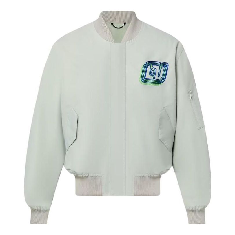 LOUIS VUITTON Embroidered Lightweight Bomber Jacket 'Light Green' 1ABXSY