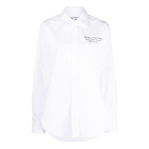 (WMNS) Off-White SS21 Long-Sleeved Shirt White OWGA096S21FAB0010100