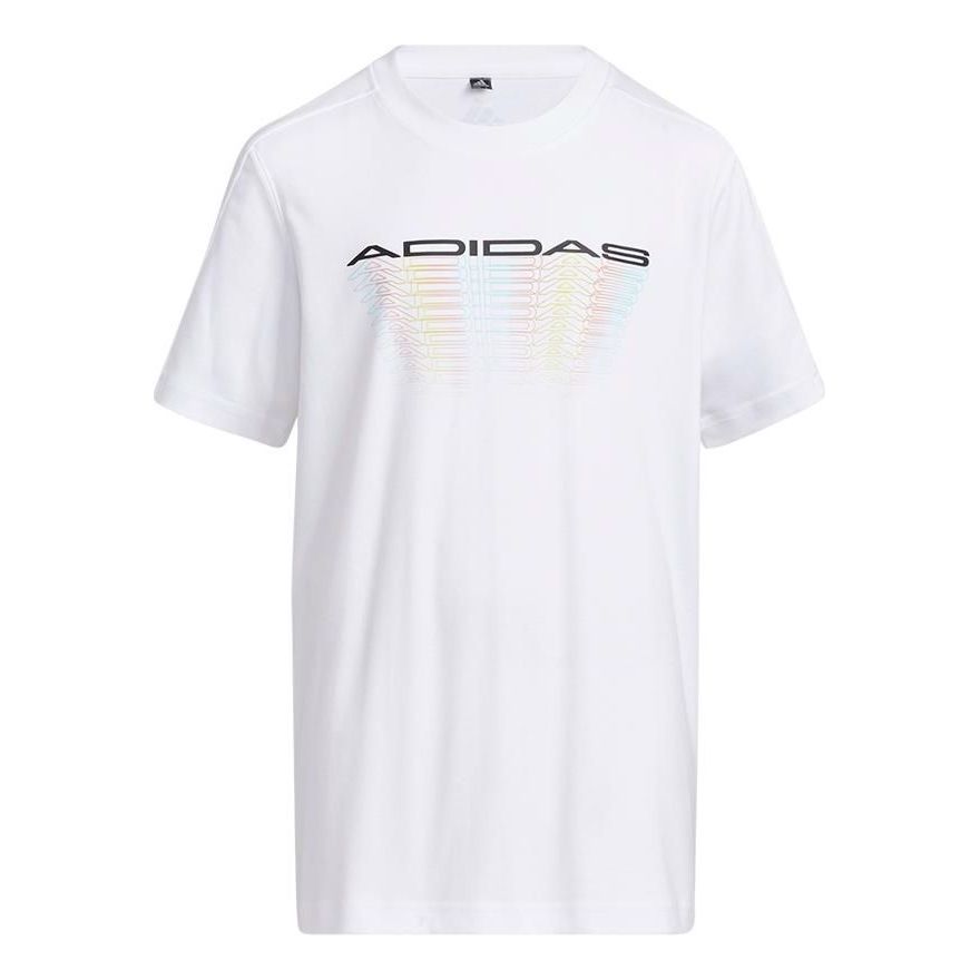 (GS) adidas Silk T-Shirt Asia Sizing 'White Black' HE2564