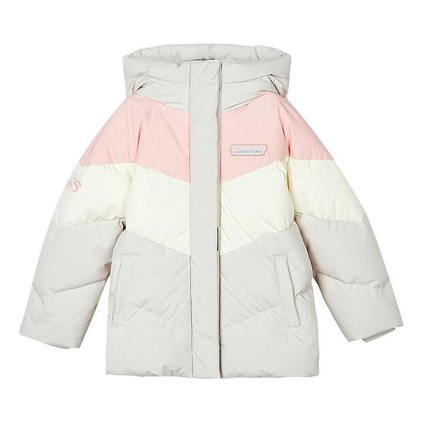 (PS) Skechers Color-Block Down Jacket 'Grey White Pink' L423G002-021C