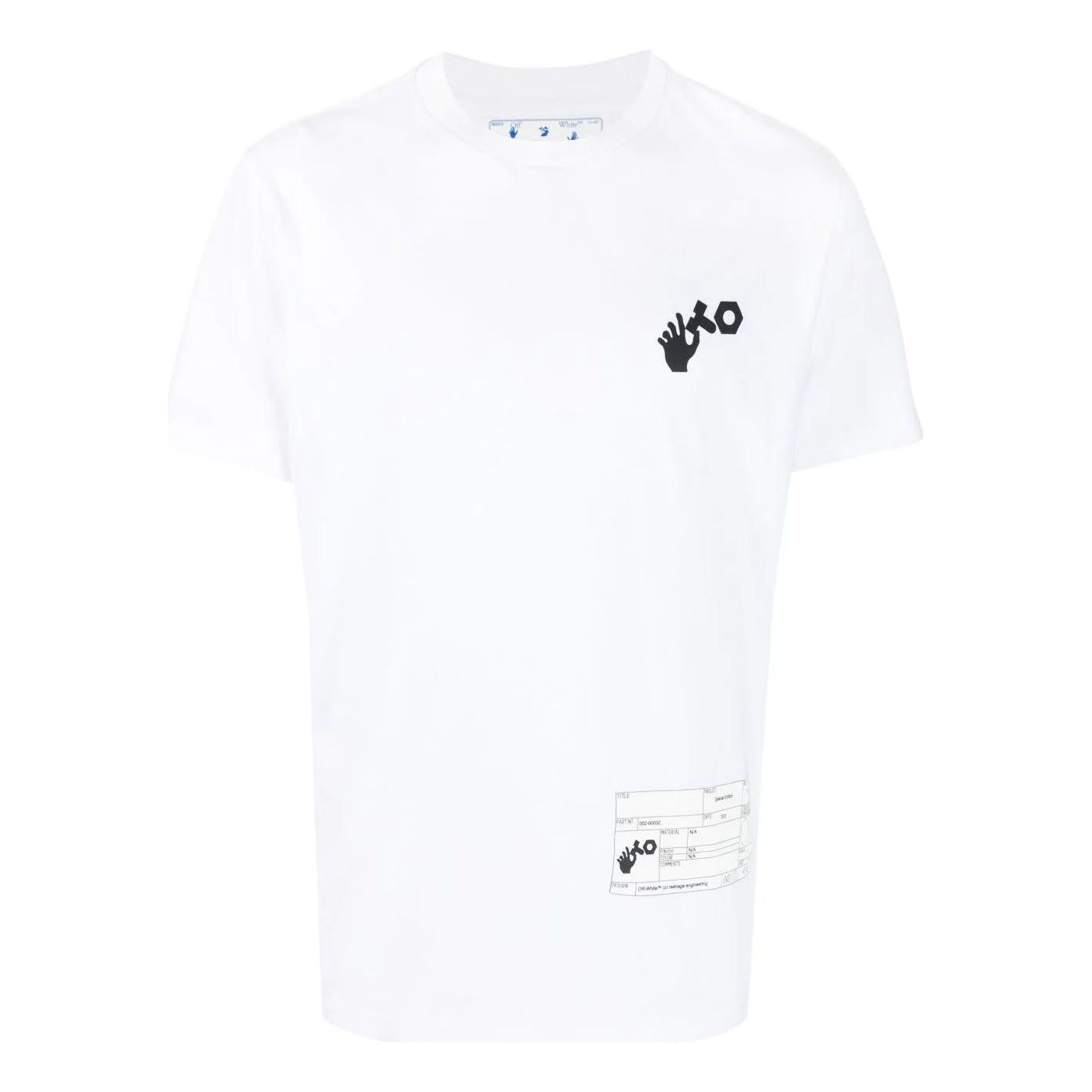 Men's Off-White x Teenage Engineering Crossover Logo Printing Short Sleeve White T-Shirt OMAA027T22JER0010110