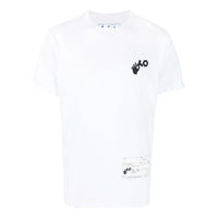 Men's Off-White x Teenage Engineering Crossover Logo Printing Short Sleeve White T-Shirt OMAA027T22JER0010110